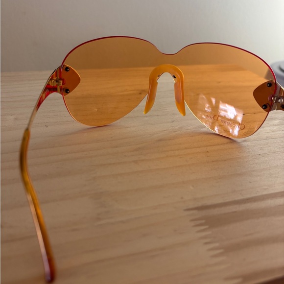 Christian DIOR Vintage PILOT 33Y 120 Orange Tinted Sunglasses Made in Austria - Picture 3 of 16